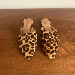 Madewell Remi Mules - Leopard Animal Print Calf Hair Leather. EUC